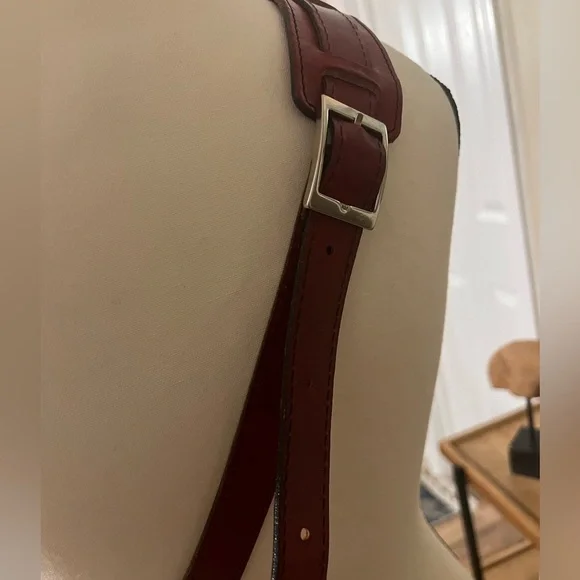 Cécile & Jeanne Paris Red Leather Vintage Doctor Bag Top Handle Crossbody Chic - Picture 5 of 13